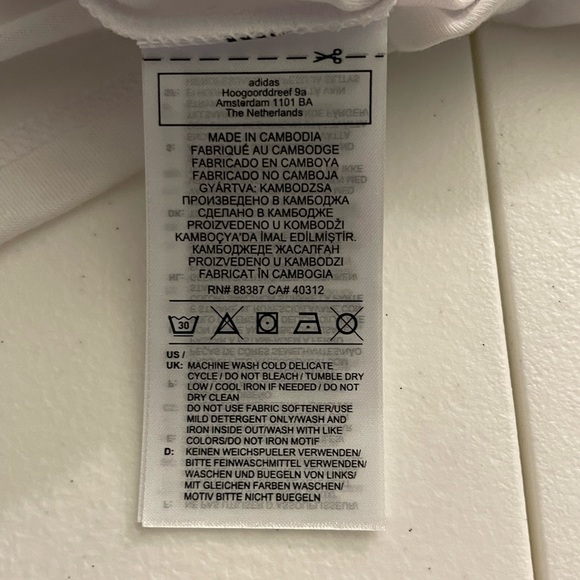 NWT Adidas White Primegreen Aeroready Logo Zoe Saldana T-Shirt Adult 1X - Picture 15 of 16